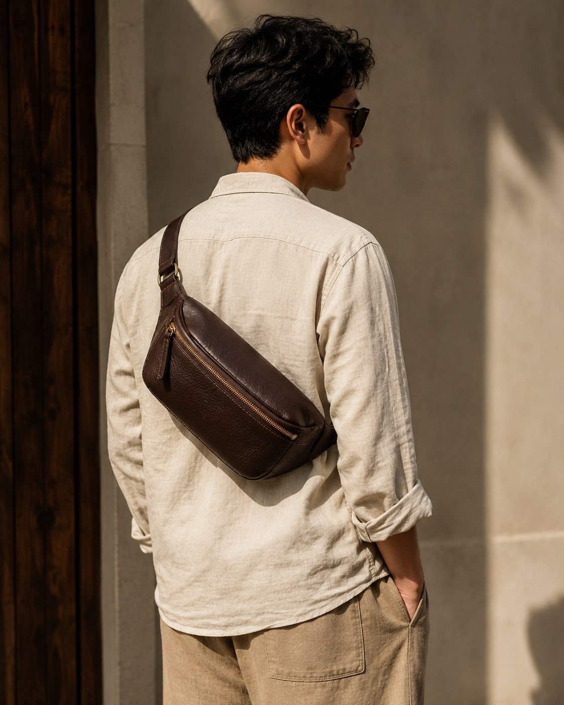 The Everyday Sling, worn cross-body